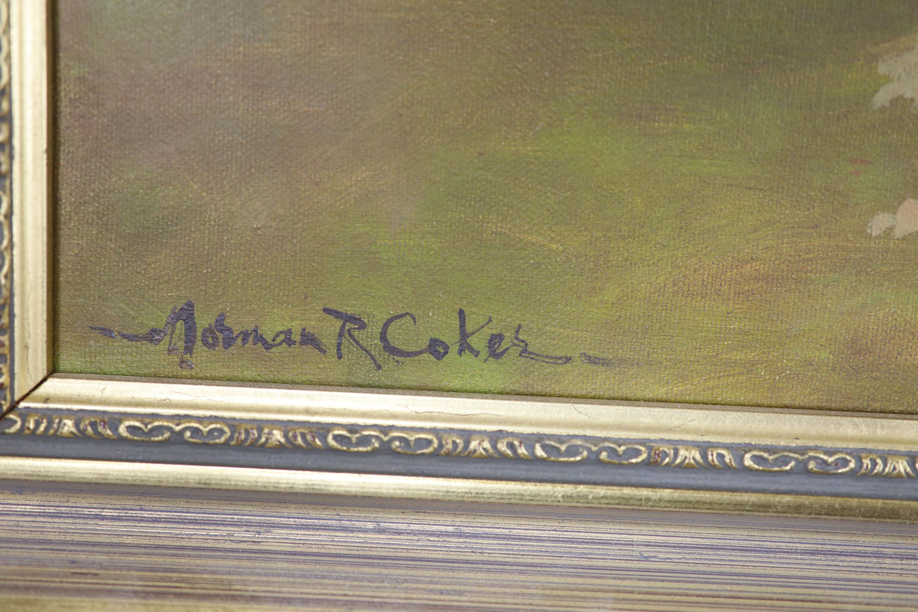 Norman R.Coker, oil on canvas, Herbaceous Border, signed, 44 x 54.5cm